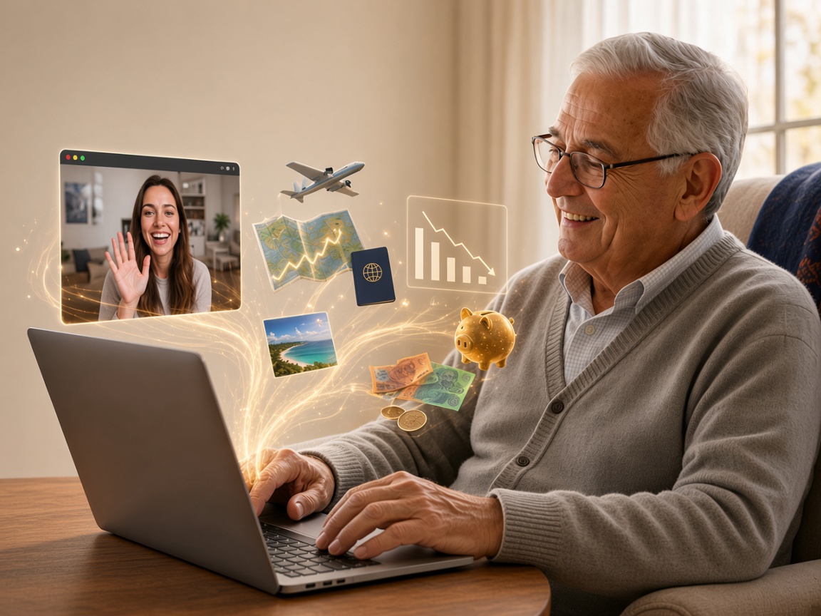 An older man uses AI to connect with his daughter, plan travel and discover household savings