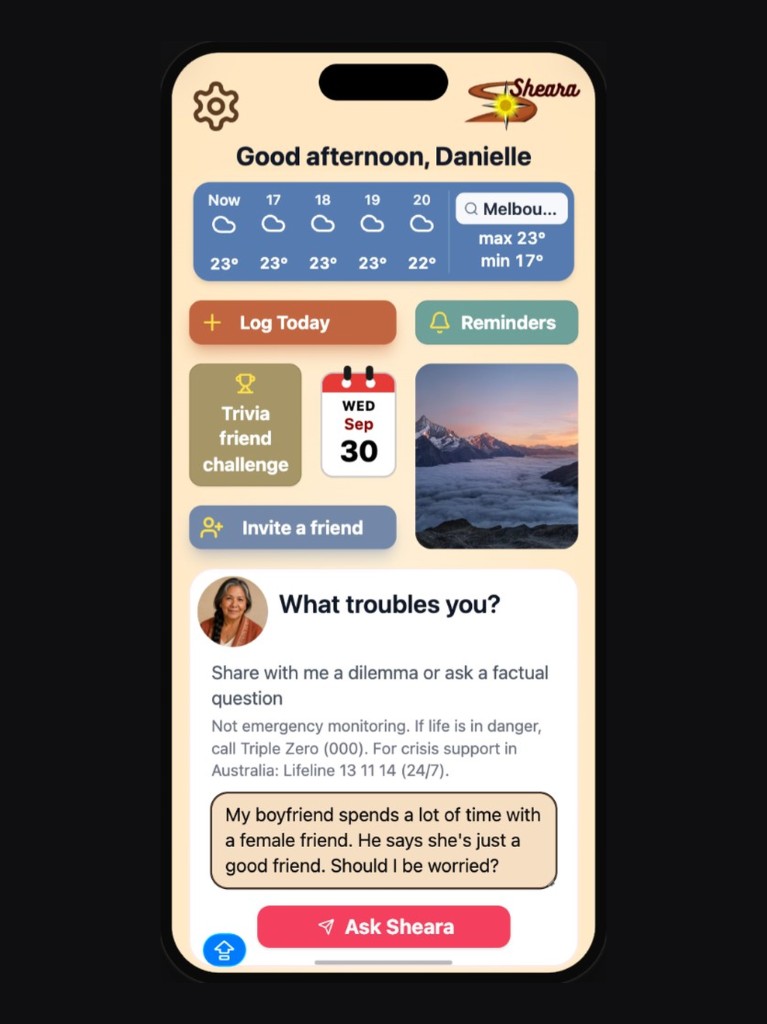 Sheara iPhone App Home Screen Mockup